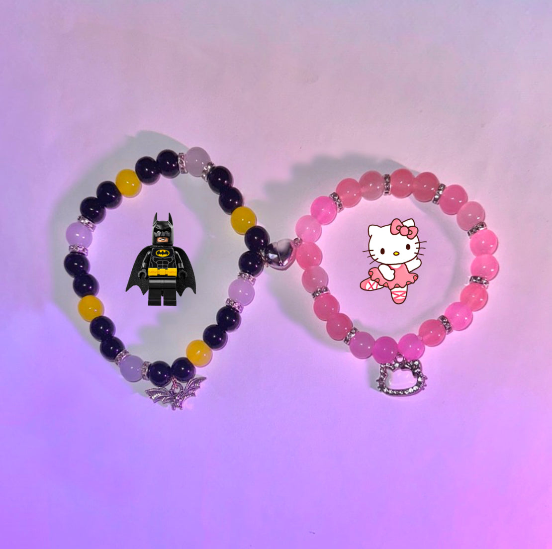 Hello Kitty + Batman Couple Bracelet