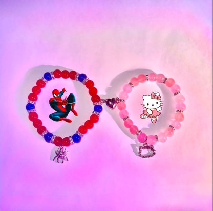 Hello kitty + Spiderman Couple Bracelet