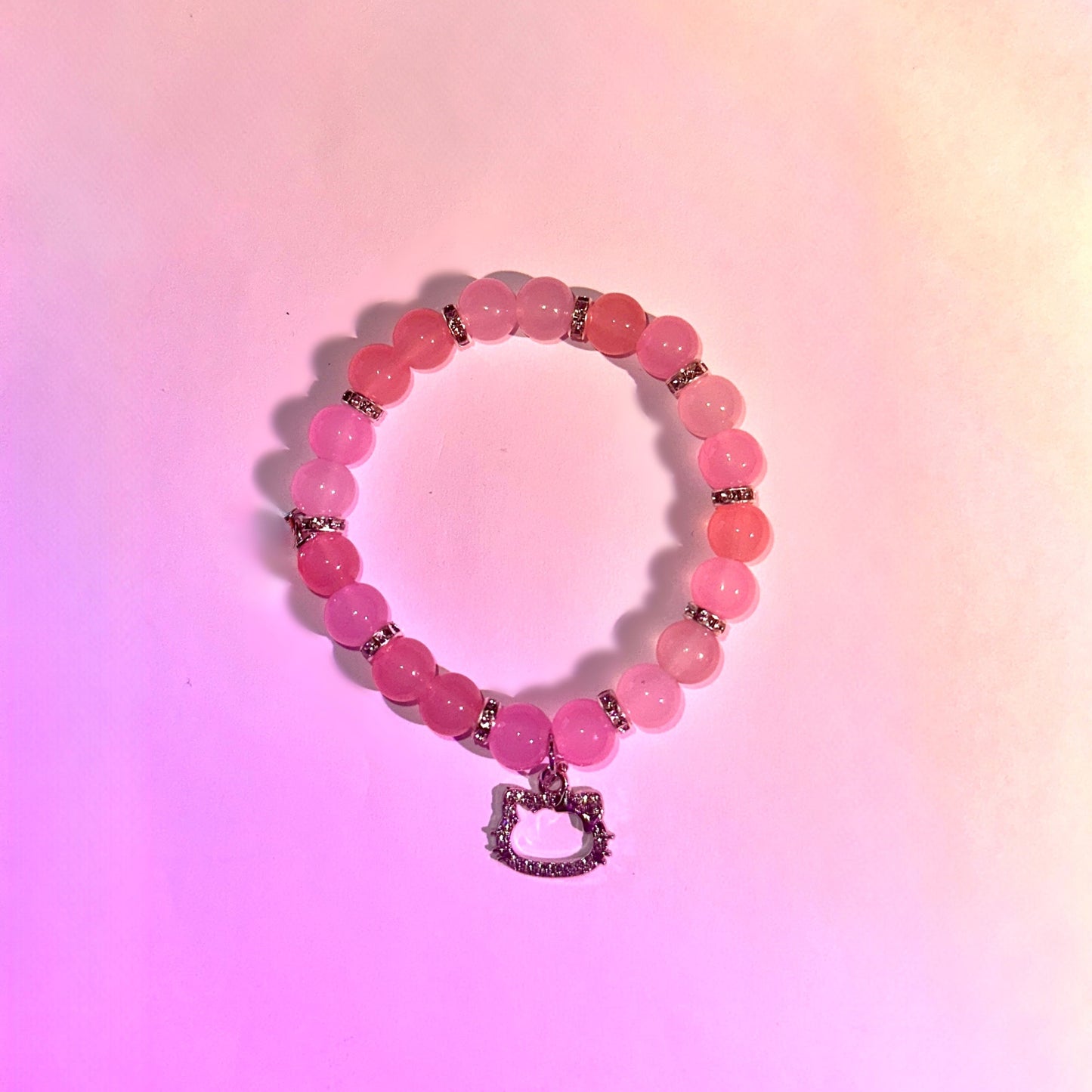 Hello Kitty Glass Bead Bracelet