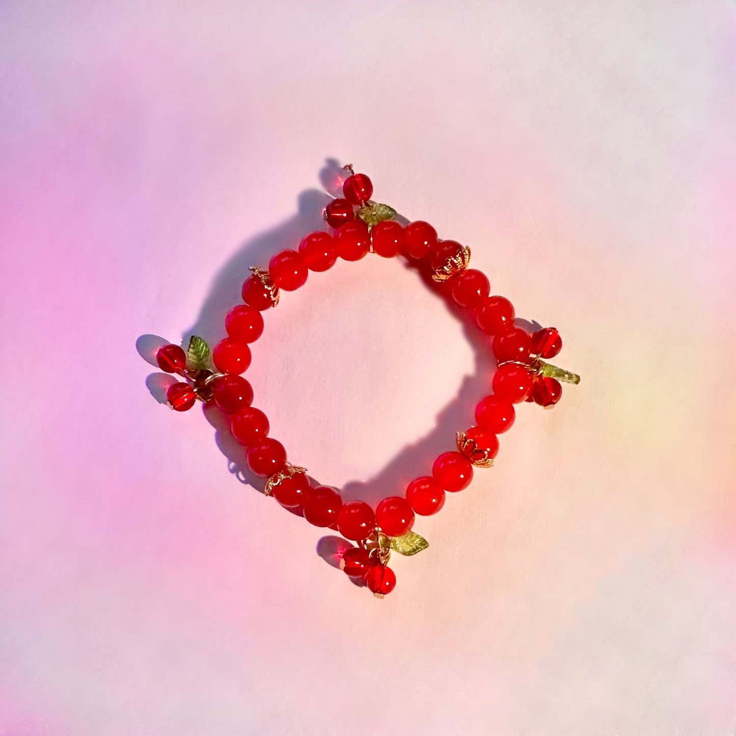 Cherry Beaded Bracelet