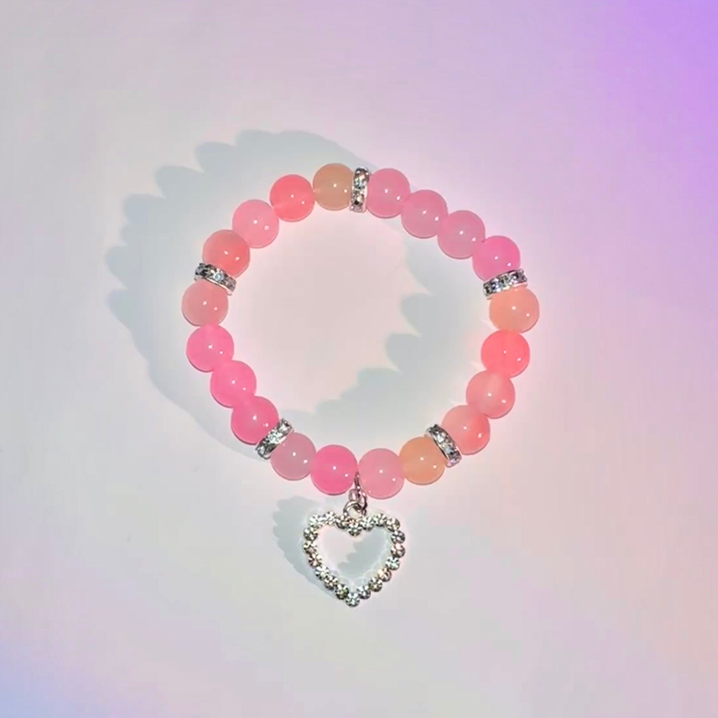 Heart Charm Beaded Bracelet