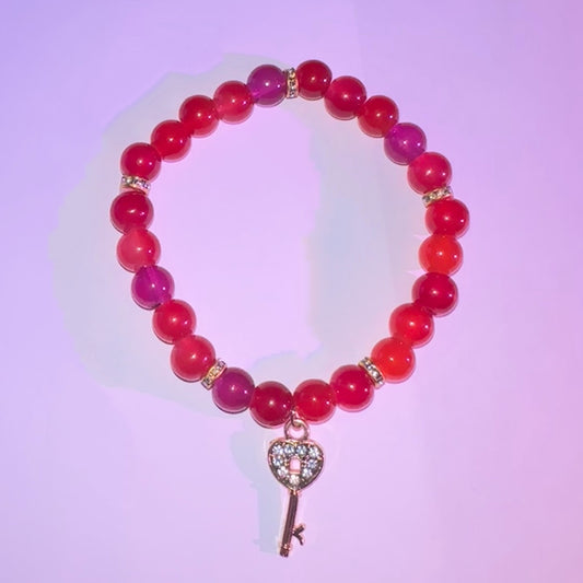 Heart Lock Beaded Bracelet